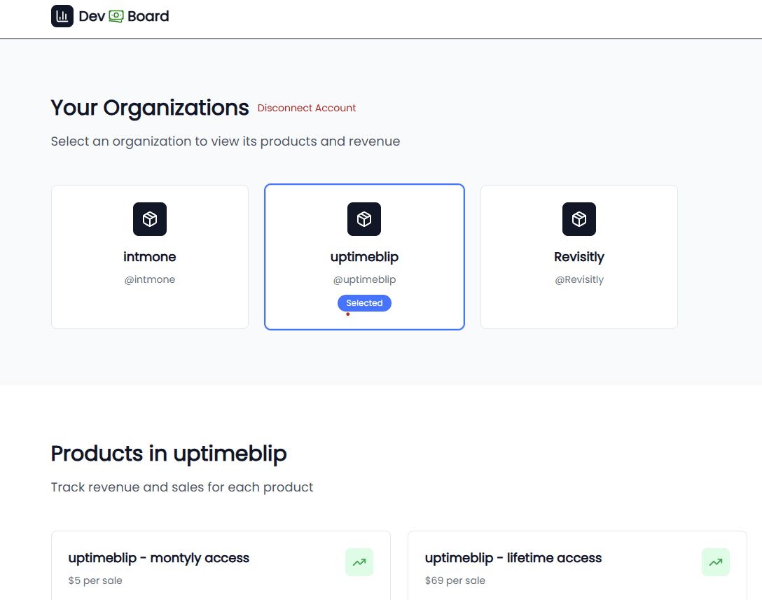 DevCashBoard Dashboard Preview